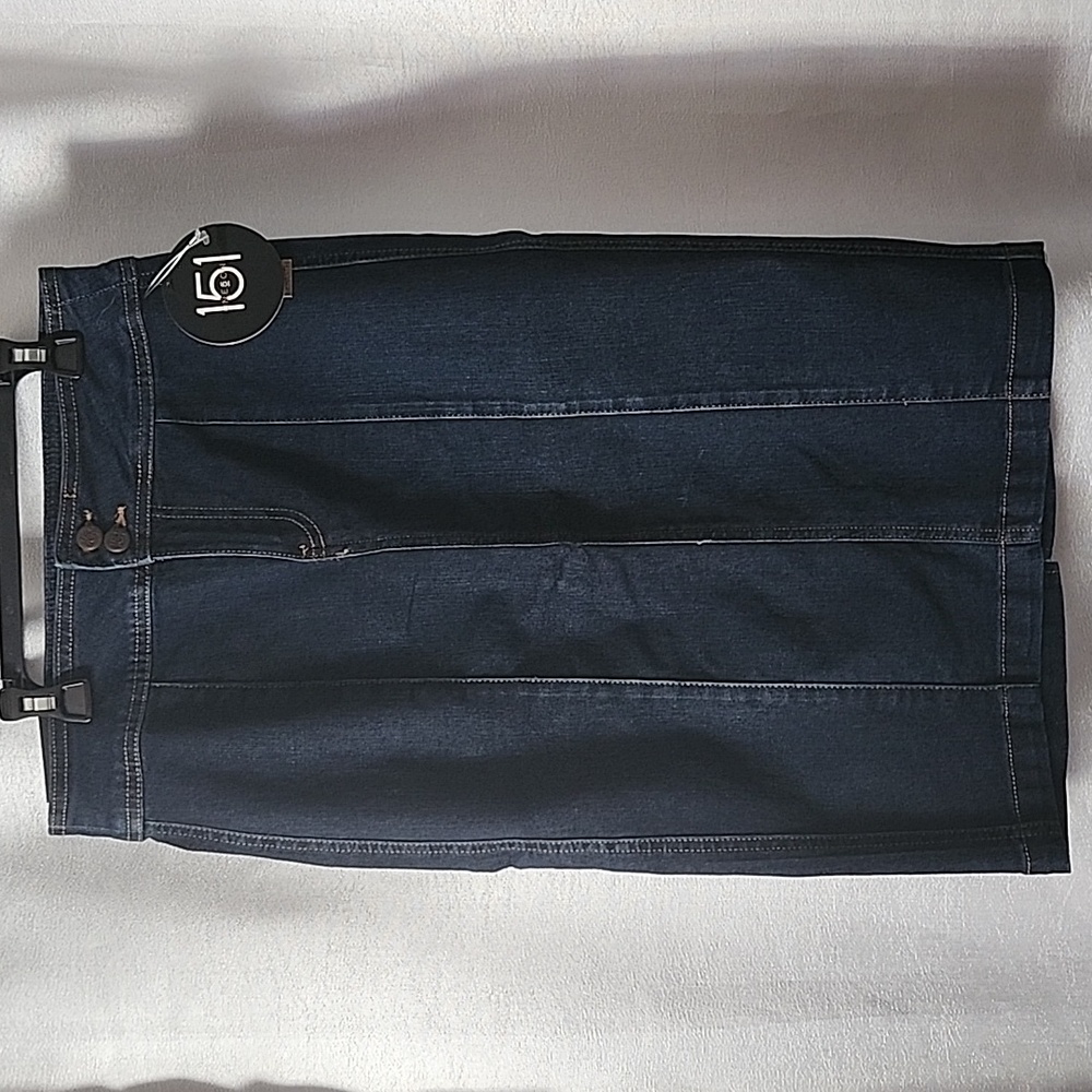 Dark Denim pencil skirt with  back pockets